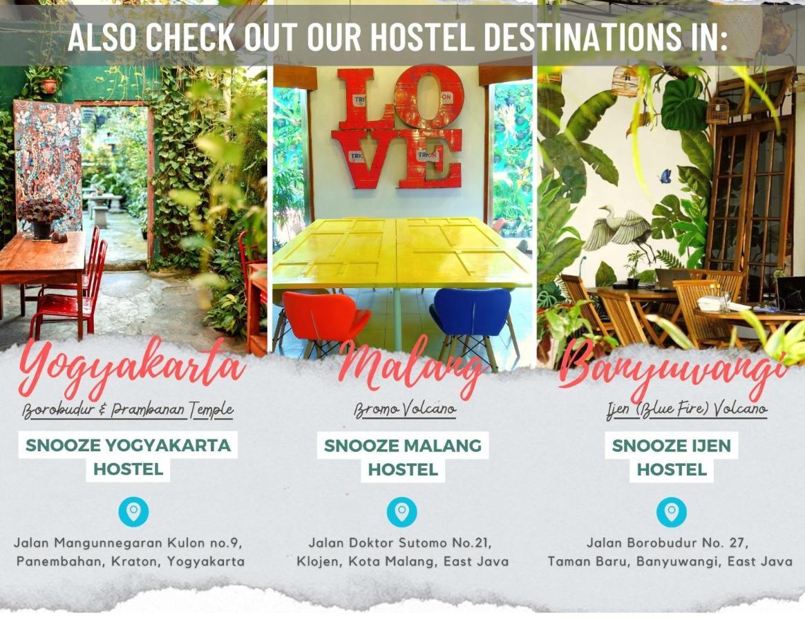 Hostel Snooze Malang Exterior foto